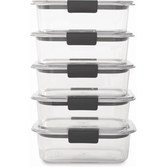 Plastic Food Storage Containers with Airtight Lids, BPA Free, 5 Pack 3.2 Cup for Lunch Meal Prep