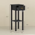 thumbnail image 3 of 2-Tier Side Tables Set of 2 with Drawer and Storage Shelf, Narrow End Tables for Living Room, Hallway or Bedroom, Modern Accent Table for Small Spaces with Anti-Tip Design and Elevated Base, Black, 3 of 11