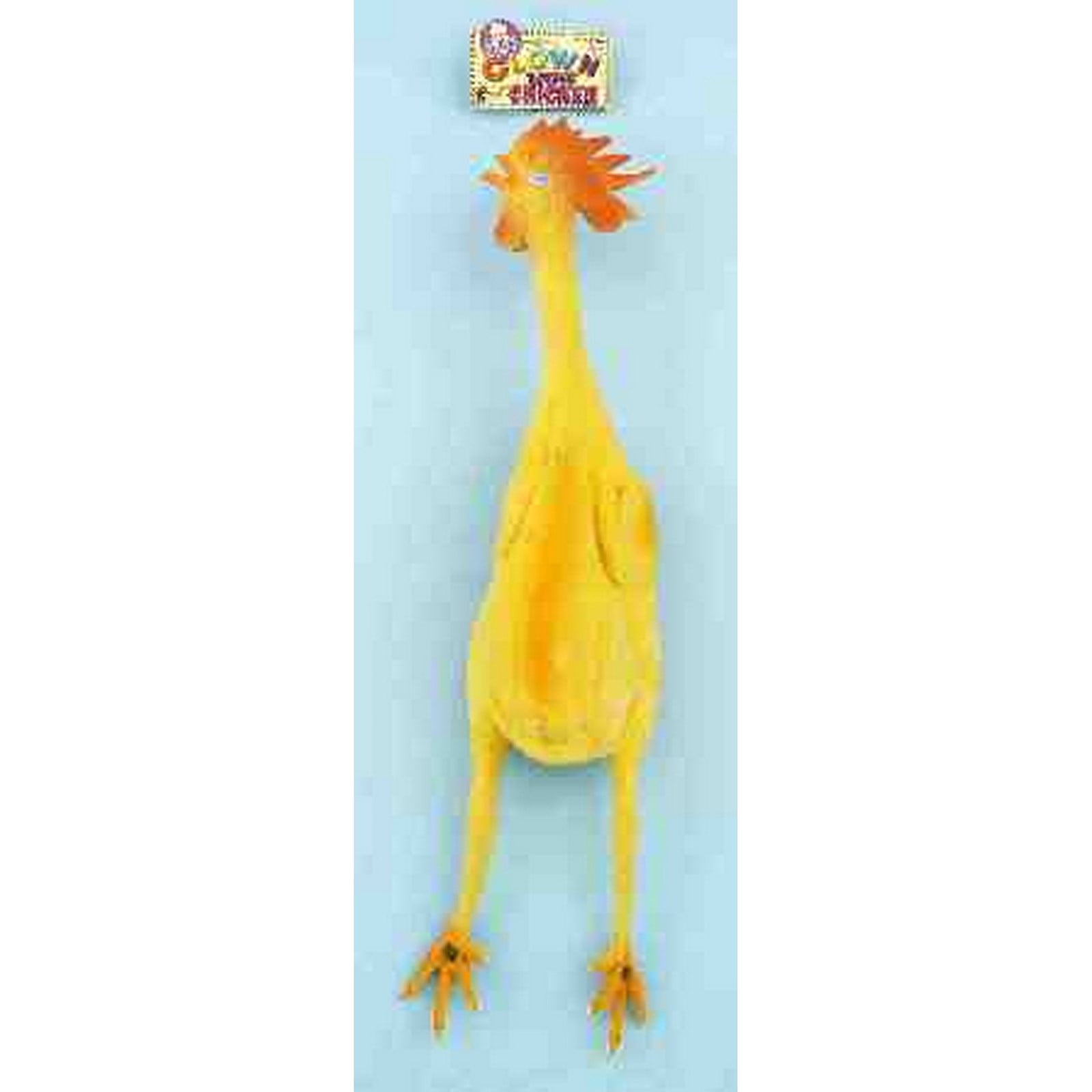 Yellow Plucked Rubber Chicken Farm Bird Novelty Fun Fancy Dress Prop Accessory 