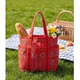 thumbnail image 5 of Women's Americana Cut Out Tote Bag,Red Bandana Print Shoulder Tote Bag with Multiple Pockets,Large Capacity Casual Handbag for Daily Use, 5 of 6