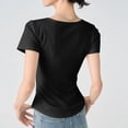 thumbnail image 5 of Women's Summer Short Sleeve V Neck Tank Top Cami Camisole Solid Color Casual Daily Wear Vacation Beach Outfits Fashion Essential Gift for Women | Aestivo, White S, 5 of 9