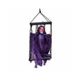 thumbnail image 2 of Diceymbol Halloween Hanging Caged Skeleton Ghost Prop with Glowing Red Eyes for Yard Patio Garden Walkway Outdoor Hanging Decor 16 Inch, 2 of 7