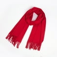 thumbnail image 5 of Black and Friday Clothing Sales Idoravan Women's Knit Scarf Clearance Women's Fashion Winter Warm Scarf Solid Color Scarf Tassel Knitted Scarf Red, 5 of 5