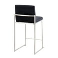 thumbnail image 6 of Fuji Contemporary High Back Counter Stool In Stainless Steel And Black Velvet - Set Of 2, 6 of 8