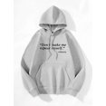 thumbnail image 3 of Whichone Mens Tall Sweatshirts Letter Graphics with Pocket Long Sleeve Hoodies Drawstring Baggy Funny Lightweight Pullover Gray S, 3 of 9