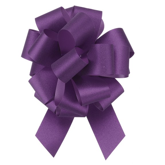 Uxcell 10pcs 6" Glitter Car Large Pull Bow Gift Wrapping Bows for Christmas Presents, Purple