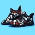 thumbnail image 6 of Men's Skull & Rose Graphic Sneakers – Lightweight Breathable Casual Running Shoes, Flexible Lace-Up Athletic Footwear for Outdoor Walking and Everyday Wear, 6 of 9