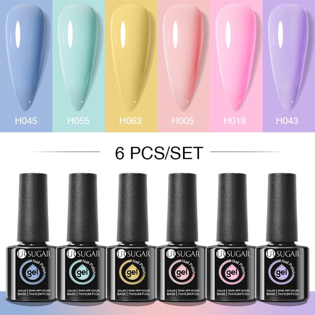 UR SUGAR 6 Unids/Set 7ml Gel UV Esmalte De Uñas Botella De Vidrio Marrón Soak Off