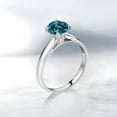 thumbnail image 4 of Gem Stone King 1.70 Ct 7mm Round London Blue Topaz 10K White Gold Ring (Size 6), 4 of 4