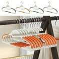 thumbnail image 7 of Non Slip Clothes Hangers, Heavy Duty Plastic Drying Rack, Corner Fish Mouth Opening Design for Wet and Dry Clothes, Shoulder Friendly Ergonomic Shape, Space Saving Black Gray Blue Orange, 7 of 7
