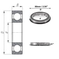 thumbnail image 4 of Unique Bargains 6913NR2RS Roulements à Billes Rainures Profondes 65x90x13mm P0 Double Joint en Caoutchouc Roulements Lubrifiés 1 Pce Roue de Scooter Planche à Roulettes Universelle Ton Argent Noir, 4 of 6