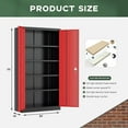 thumbnail image 4 of SUNCROWN 72" Metal Storage Cabinet, Locking Steel Cabinets with 2 Doors and 4 Adjustable Shelves,Tall Steel Storage for Home Office, Garage,Warehuse (Black Red), 4 of 8