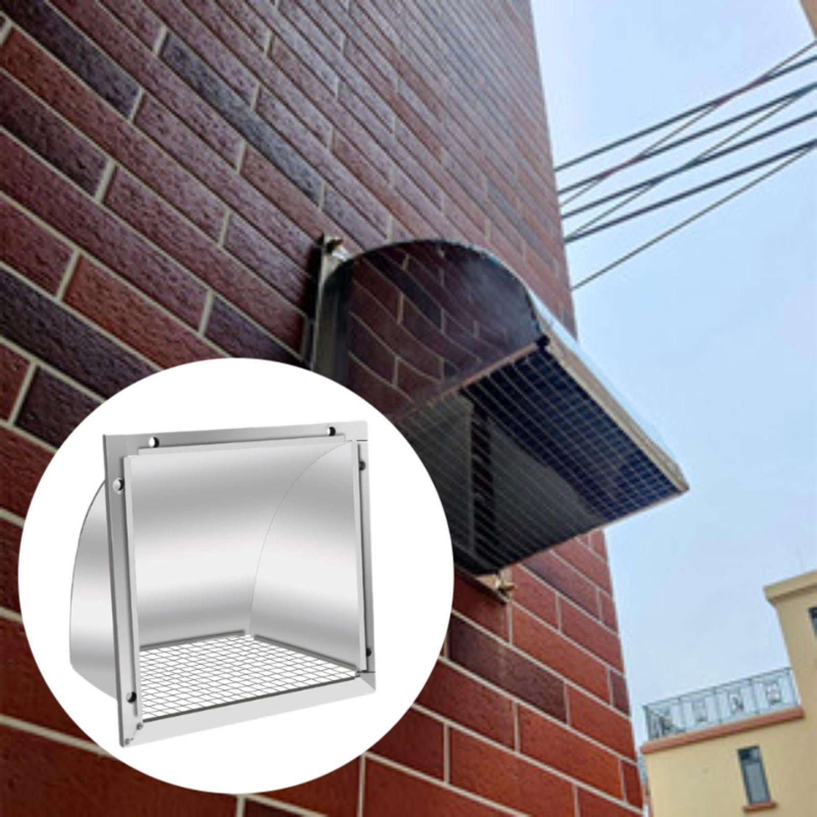 Fancyes Dryer Vent Cover Cowled Air Vent Cover Outside with Mesh Wall Outlet Ventilation Grille for Range Hood Exhausts Kitchen Vents 8 Inch