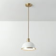 thumbnail image 5 of 1-Light Matte White Pendant Lighting with Matte Brass Accents, 5 of 11