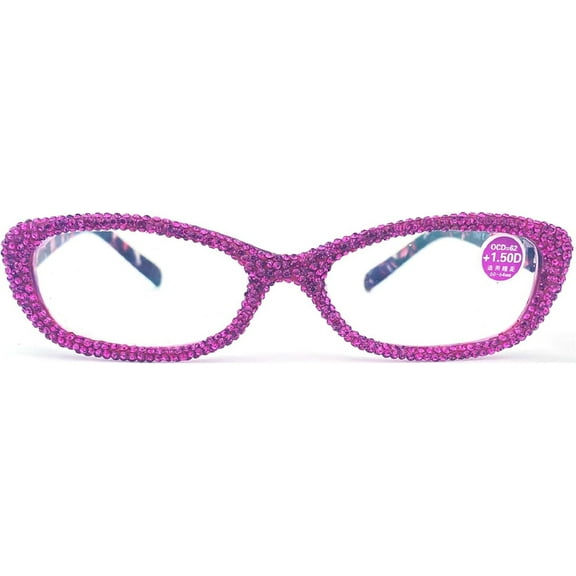 Crystal Rhinestone Reading Glasses Blue Light Blocking Reading Glasses Fashion bling Cat Eye Diamond Readers for Women