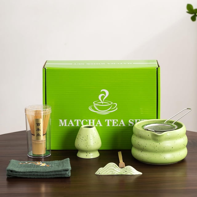 Juego de té matcha DWEHIXBUY japonés, 7 piezas con tazón, batidor y más