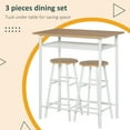 thumbnail image 3 of CoSoTower 3 Piece Counter Height Bar Table Set with 1 Table, 2 Matching Stools, Dining Table Set with Storage Shelf and Metal Frame Footrest, White and Oak, 3 of 7