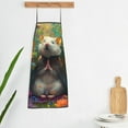 thumbnail image 5 of Bingfone Colorful Flower Meditating Hamster for Tie-up Apron, Unisex Waterproof and Stain-Resistant Bib Apron for Kitchen Garden Painting, 5 of 7