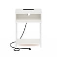 thumbnail image 6 of Furinno Moretti 3-Tier White End Table with Charging Station, Metal Frame Side Table with USB and Type-C Charging Port, Night Stand, Bedside Table for Living Room, Bedroom, Plain White, 6 of 6