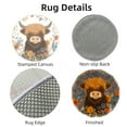 thumbnail image 3 of Latch Hook Rug Kit Cute Highland Cow in Flowers Stamped Handmade Round Shape Carpet Crochet Yarn Craft DIY Hook and Latch Door Mat Tapestry for Christmas Home Floor Decor 50x50cm(3), 3 of 7