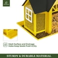thumbnail image 6 of Kingsyard Weatherproof Metal Bird Feeder House, Triple Feeders for Outside Finch Cardinal, Yellow, 6 of 7
