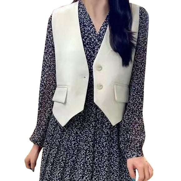 Baberdicy Puffer Vest Womens Vest Casual Sleeveless Cardigans Jacket Loose and Thin Casual Vest Top Womens Blazer White