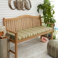 thumbnail image 2 of Sunbrella  Yellow Grey Stripe Indoor/Outdoor Bench Cushion 37" to 48", Corded 48 in w x 17 in d, 2 of 5
