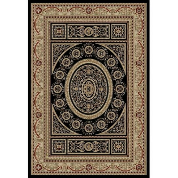 Concord Global 44135 5 ft. 3 in. x 7 ft. 7 in. Jewel Aubusson - Black