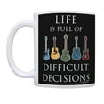 thumbnail image 2 of ThisWear Music Lovers Gifts Life is Full of Difficult Decisions Guitar Mug Music Teacher Mug Music Themed Gift for Women Music Related Gifts Rock Gifts for Men 11 ounce Coffee Mug Multi, 2 of 4