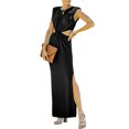 thumbnail image 1 of SAYOO Vestido de Verano para Mujer con Abertura Larga 2022, Color sólido Liso Sin Mangas con Cuello en O Irregular Dividido Vestido Hueco, Fiesta de Verano para Mujer/Club/Bar Estilo Trajes Largos SAYOO  casual, 1 of 9