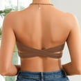 thumbnail image 4 of DuoJiaJ Strapless Bras for Women Wirefree Non- Seamless Padded Bra Brown, 4 of 5