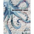 thumbnail image 5 of Pack of 2 Outdoor Pillow Covers, Summer Ocean Octopus Seashell Starfish Coral Wood Grain Waterproof Square Throw Pillowcase Cushion Decorative Pillow Covers for Couch Patio Tent, 24x24 in, 5 of 6