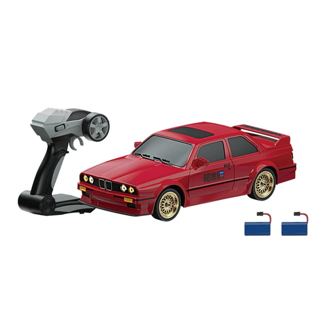 Graflsoa 1:16 Scale 2.4G Remote Control Drift Car with Dual Batteries, 30km/h Speed, LED Lights, Racing & Drift Tires, Red ABS PVC Body, 50m Range