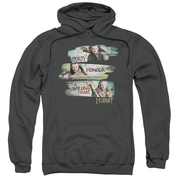 The Hobbit Loyalty And Honour Adult Pullover Hoodie Sweatshirt Charcoal