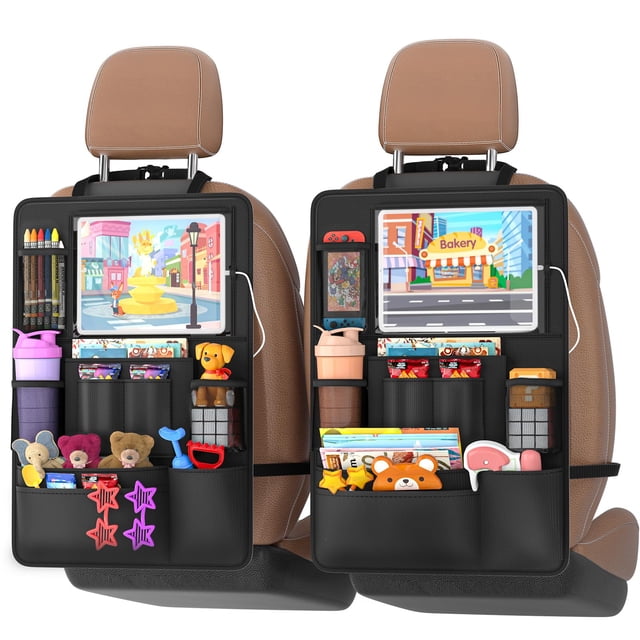 Organizador de asiento de coche Oneyus, paquete de 2 protectores de asiento trasero