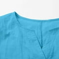 thumbnail image 5 of Sentmoon 3/4 Length Sleeve Womens Tops Summer V Neck Relaxed Linen Going out Outfits for Women with Button Women's Blouses Lightweight for Weekend Brunch XL, 5 of 10