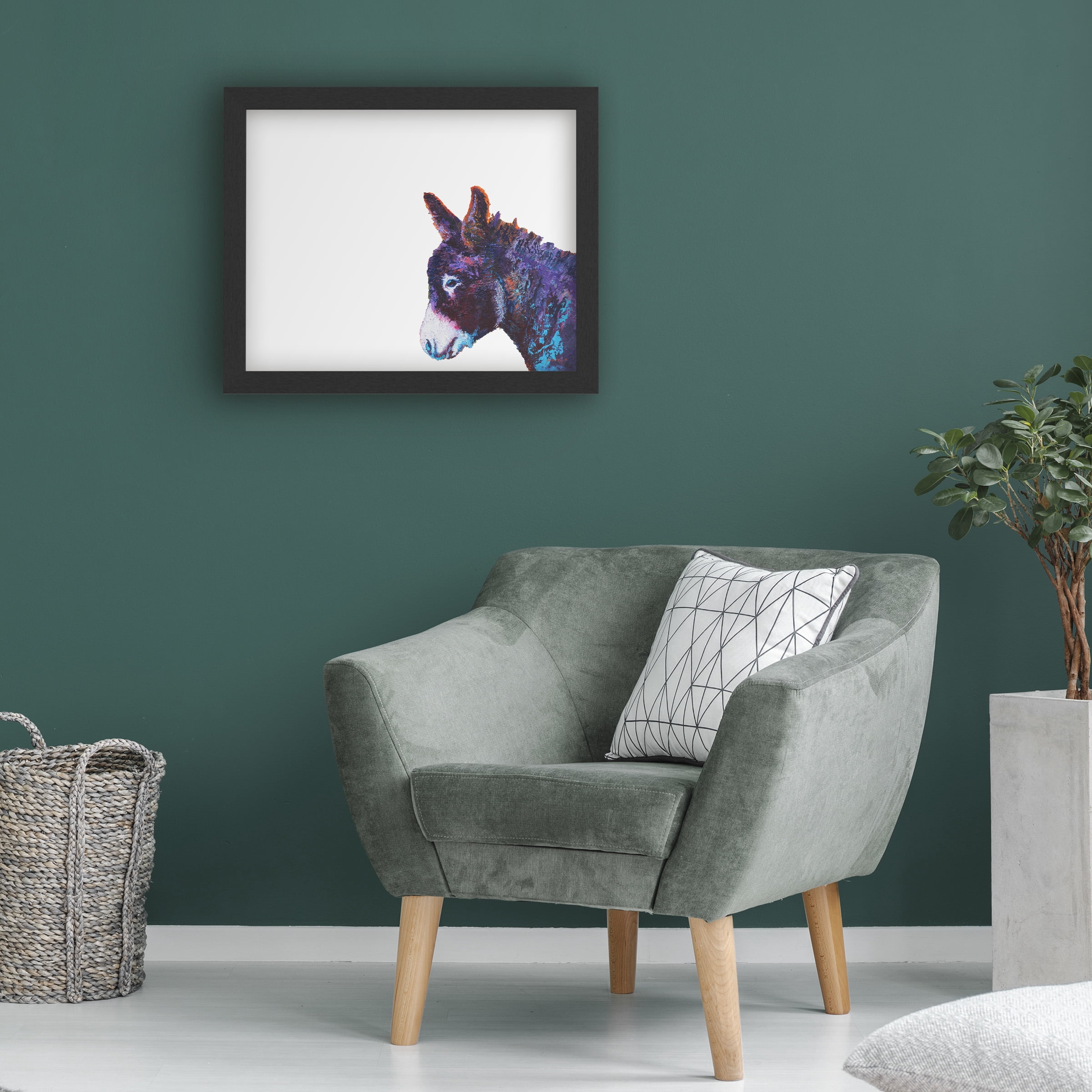 Dry Erase Marker Board with Printed Artwork - Marion Rose 'Donkey Sparky' White Board - Ready to Hang