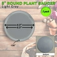 thumbnail image 2 of Little Bear Peak Round Composite Plant SaucerTray (2Pack) 60percent Recycled Plastics & 40percent StoneWood Powder Water Catcher Recycle at End of Life Water Flowers, Light Gray, 8In, 2 of 4