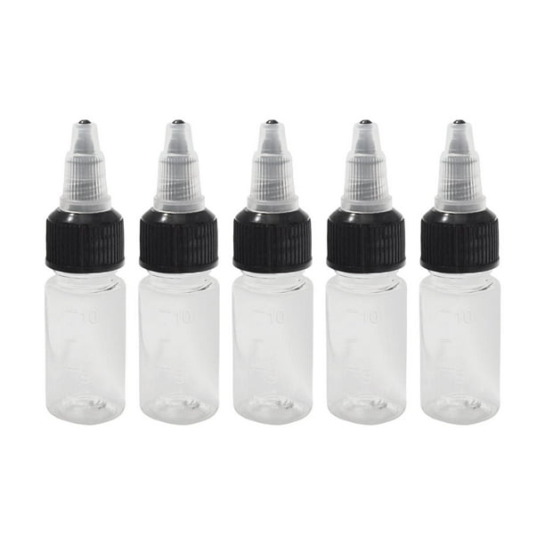 5 botellas dispensadoras de PET para pintar modelos con tapas giratorias, pintura con fugas. 10ml