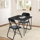 thumbnail image 2 of Juego de mesa plegable Furniturer para 2 personas con 3 piezas, color negro, 2 of 8