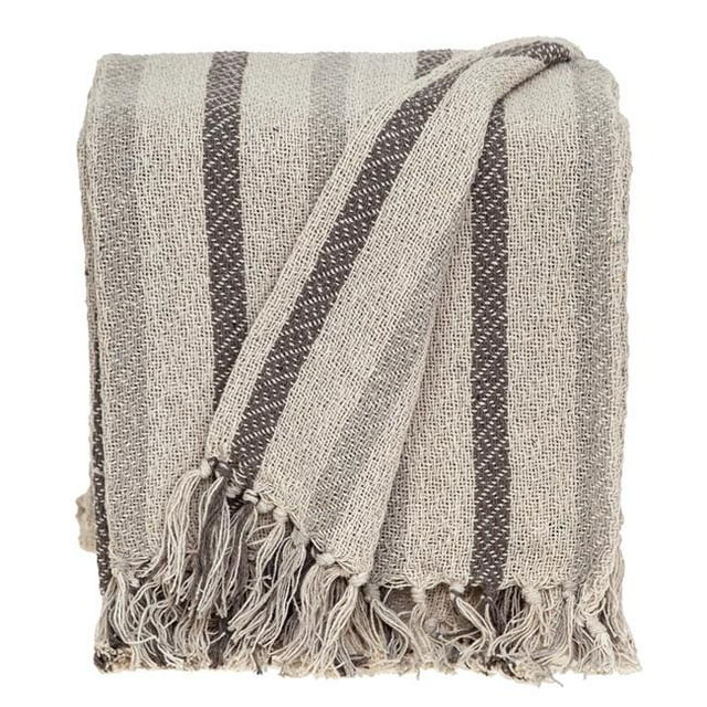Parkland Collection THRI21245 52 x 67 in. Robby Transitional Beige Woven Handloom Throw