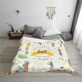 thumbnail image 6 of KLL Golf Icons And Golfer Print Fleece Throw Blanket, Horizontal Fleece Bedding Cute Soft Blankets Comfy Fleece Flannel Plush Home Decor for Couch & Bed -60"x50", 6 of 9
