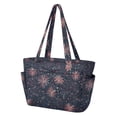 thumbnail image 2 of FORMRS Tote Bag for Women Quilted Large Capacity Travel Work Carry On Shoulder Handbag, Red and White Fireworks Pattern, 2 of 7