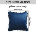 thumbnail image 6 of REGALWOVEN Pack of 2 Velvet Pillow Covers with Pompoms  Decorative Pillow Cases Fringe Cushion Covers Dark Blue 20 x 20 Inch, 6 of 6