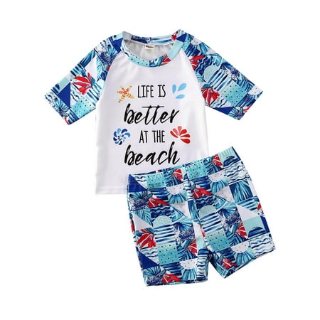 

Huakaishijie Toddler Baby Kids Boys Cartoon Tops+Shorts Bathing Suit Swimsuit Set 1-5 Years