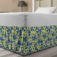 thumbnail image 1 of Tropical Bed Skirt, Exotic Palm Trees Pattern Hawaiian Jungle Foliage Illustration, Elastic Bedskirt Dust Ruffle Wrap Around for Bedding Decor, 4 Sizes, Earth Yellow and Azure Blue, by Ambesonne, 1 of 2
