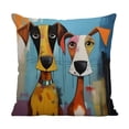 thumbnail image 1 of BKER Abstract Color Polyester Animal Throw Pillow Covers Featuring Dogs And Cats For Home Sofa Decoration", 1 of 4