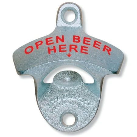 

Starr | Wall Mount Bottle Opener | Open Beer Here | Open Bottles | Silver