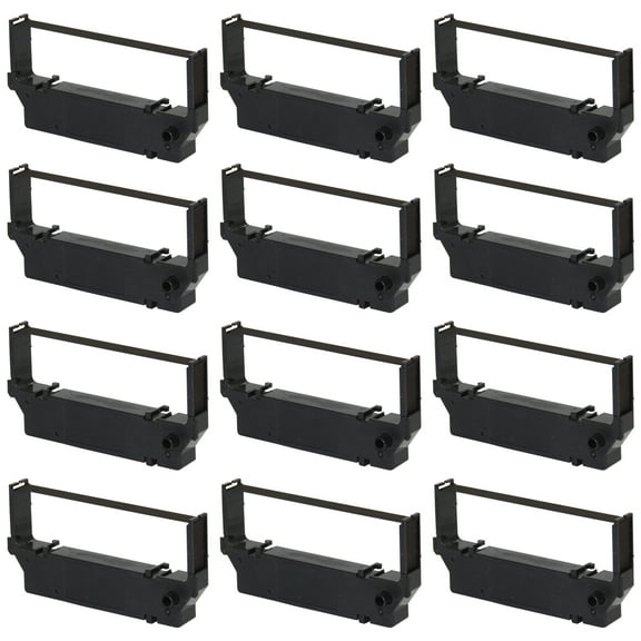 12 Pack SP700 Compatible Ink Ribbon Replacement for Star SP-700 SP700 RC700 SP700BR RC700BR SP712 SP712R SP717 SP742R SP747 SP740 Printer Ribbon (Black/Red 12-Pack)