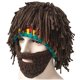 thumbnail image 1 of Gorros con barba y peluca divertida, gorro tejido hecho a mano con rastas, 1 of 5